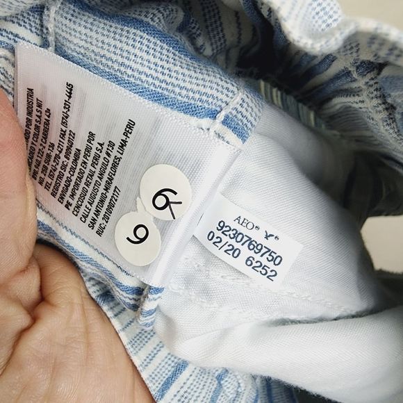 American Eagle Size 2 Blue Striped Paperback Shorts - Picture 10 of 10